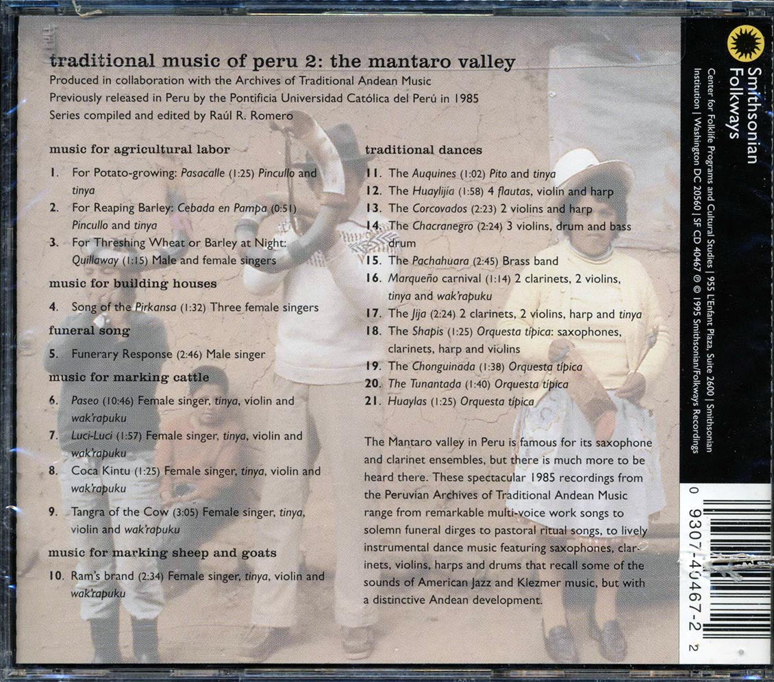 Various - Traditional Music Of Peru 2: The Mantaro Valley (marked/ltd stock) Music CD
