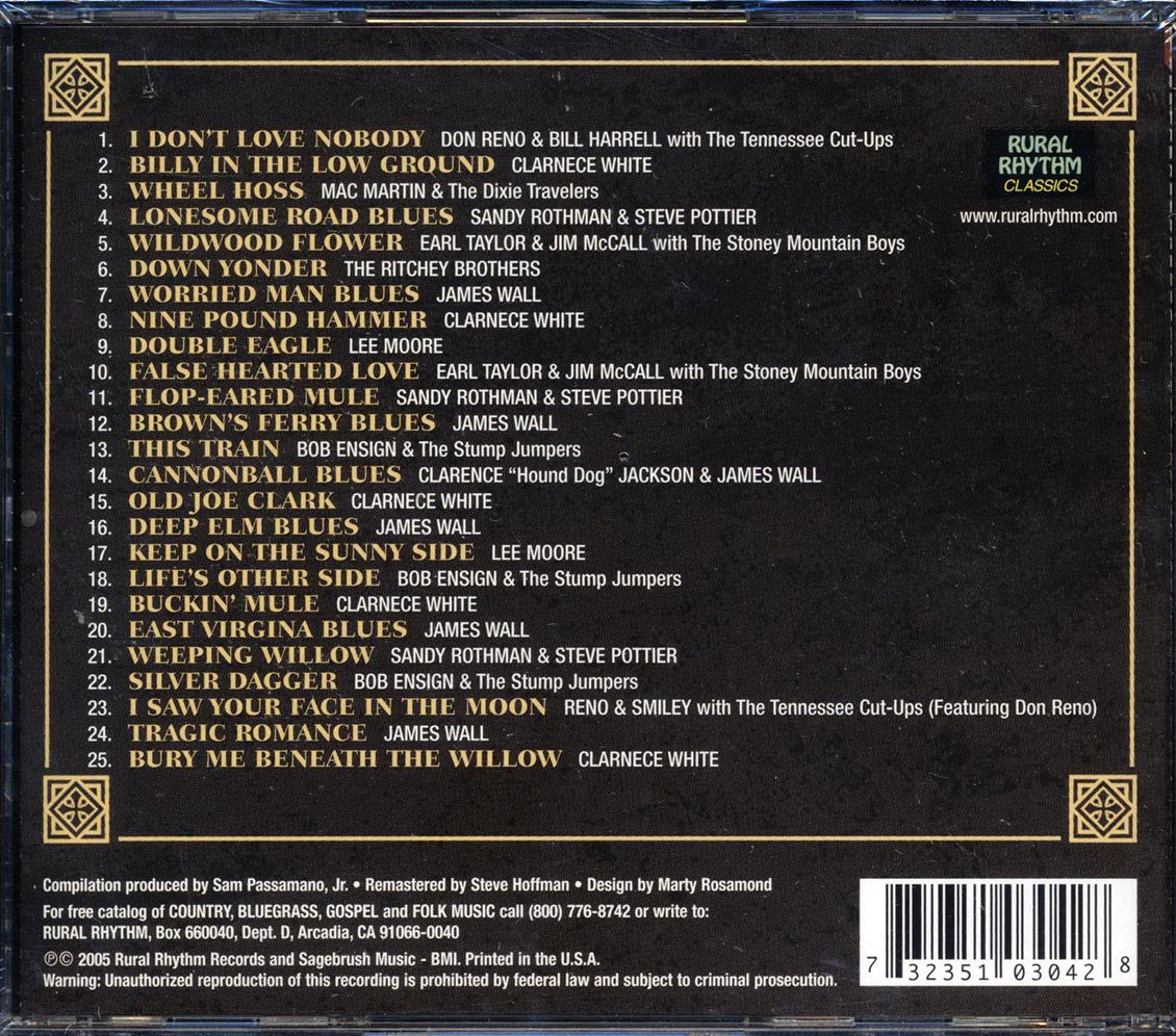Clarence White, James Wall, Lee Moore, Etc. - Rural Rhythm Guitar Collection: 25 Bluegrass Guitar Favorites (25 tracks) Music CD