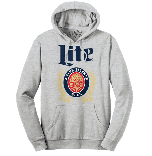Miller Lite Logo Hooded Sweatshirt Hoodie Officially Licensed - Gray