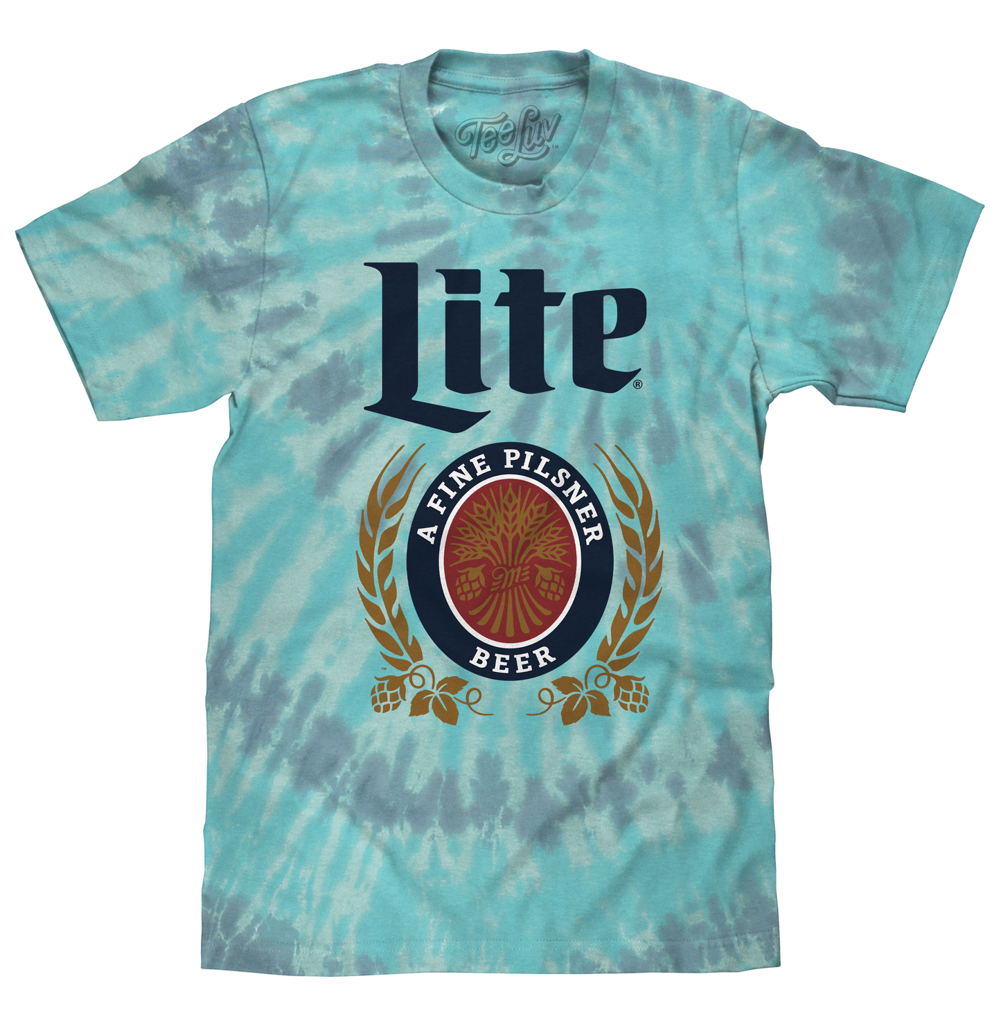 Miller Lite Beer Tie Dye Mens T Shirt Officially Licensed Coral Reef Tie Dye