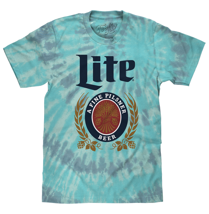 Miller Lite Beer Tie Dye Mens T Shirt Officially Licensed Coral Reef Tie Dye