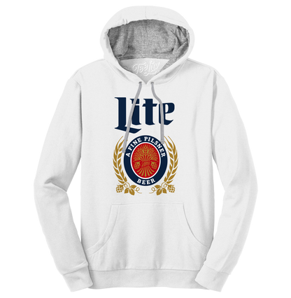 Miller Lite Logo Hooded Sweatshirt Hoodie Officially Licensed - Gray