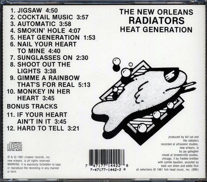 The New Orleans Radiators Heat Generation Music CD