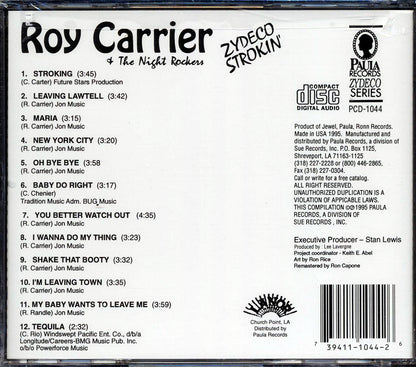 Roy Carrier & The Night Rockers - Zydeco Strokin' Music CD