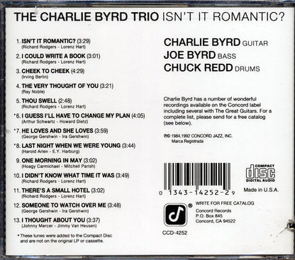 Charlie Byrd Trio - Isn't It Romantic (marked/ltd stock) Music CD