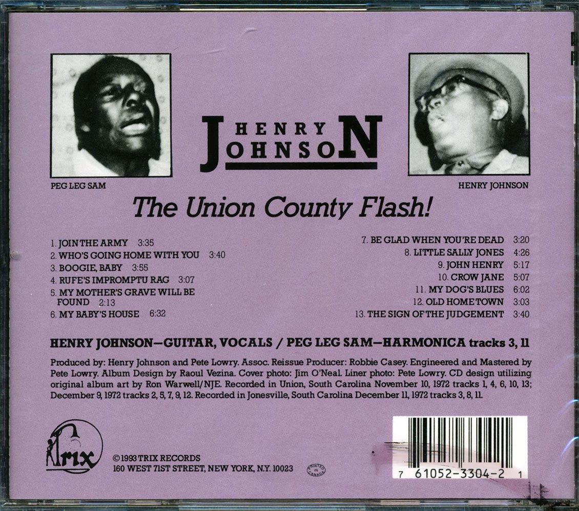 Henry Johnson - The Union County Flash Music CD