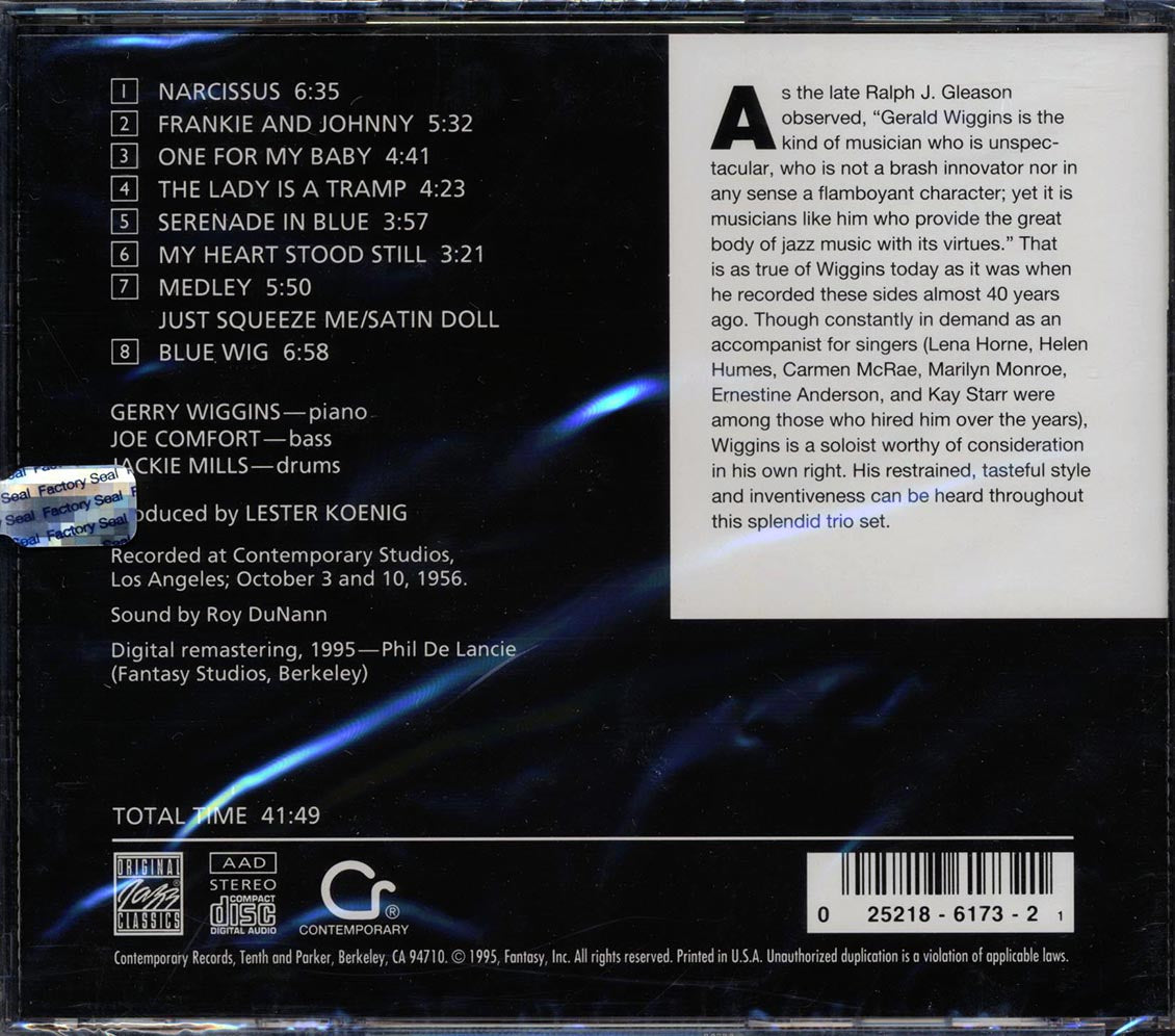 Gerry Wiggins - Relax And Enjoy It: Jazz Piano Moods By Gerry Wiggins (remastered) Music CD