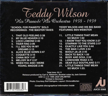 Teddy Wilson - His Piano & His Orchestra 1938-1939 (21 tracks) Music CD
