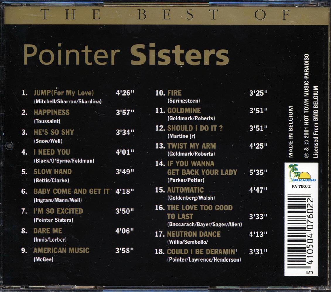 The Pointer Sisters - The Best Of Pointer Sisters Music CD
