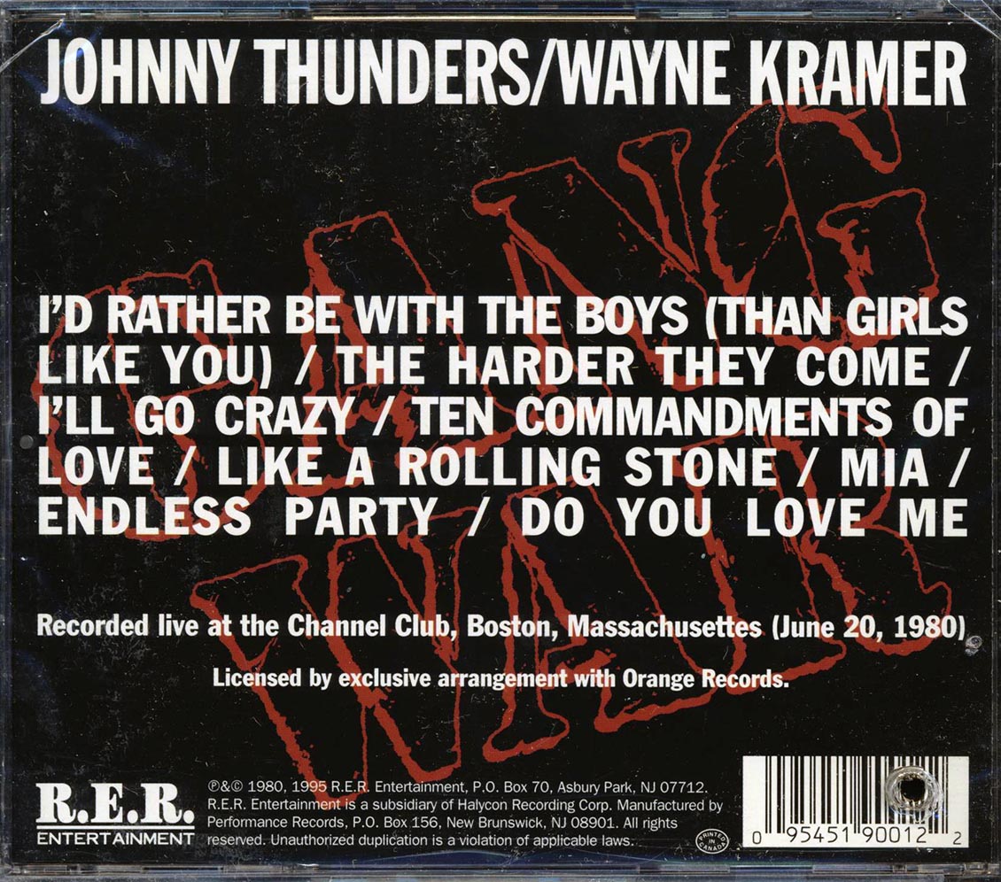 Johnny Thunders, Wayne Kramer - Gang War: Live At The Channel Club, A Rock & Roll Document (marked/ltd stock) Music CD