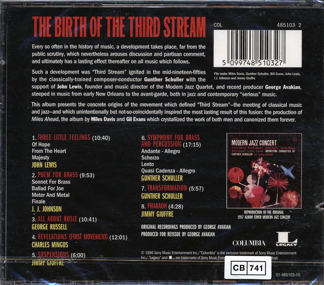 John Lewis, JJ Johnson, George Russell, Charles Mingus, Etc. - The Birth Of The Third Stream (marked/ltd stock) Music CD