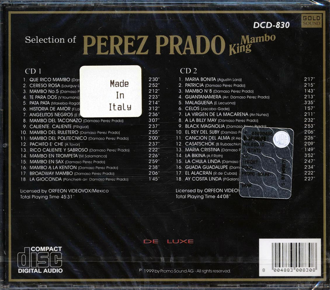 Perez Prado - Selection Of Perez Prado: Mambo King (36 tracks) (2xCD) Music CD
