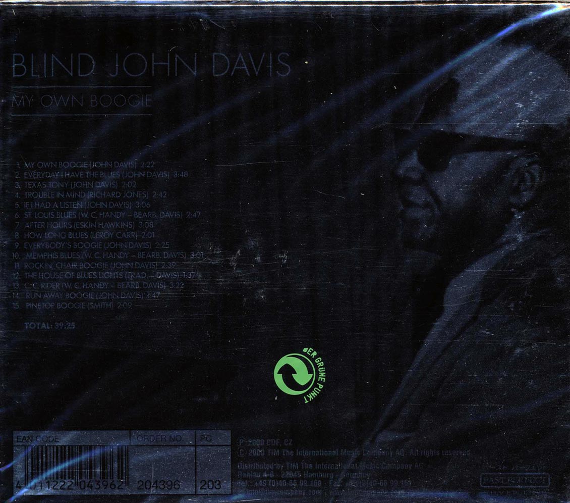 Blind John Davis - My Own Boogie Music CD