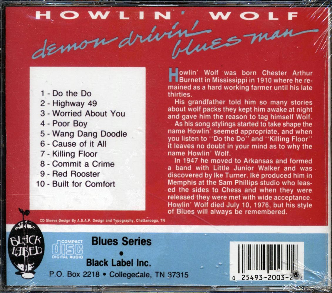 Howlin' Wolf - Demon Drivin' Blues Man Music CD