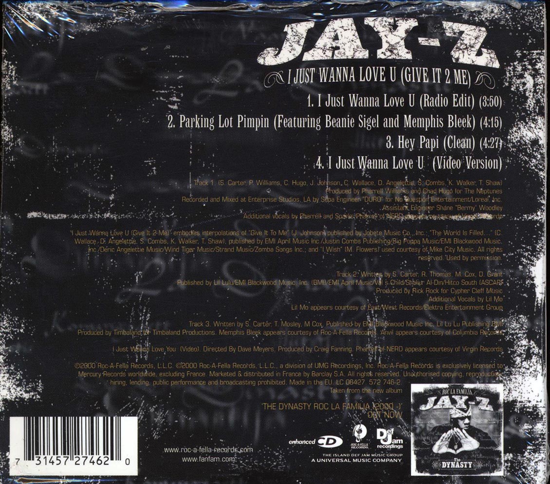 Jay-Z - I Just Wanna Love U: Give It To Me Music CD