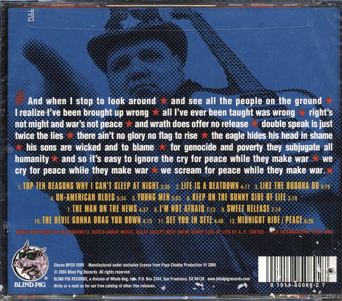 Popa Chubby - Peace, Love & Respect (marked/ltd stock) Music CD