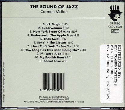 Carmen McRae - The Sound Of Jazz Music CD