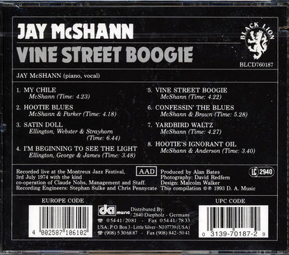 Jay McShann - Vine Street Boogie (marked/ltd stock) Music CD