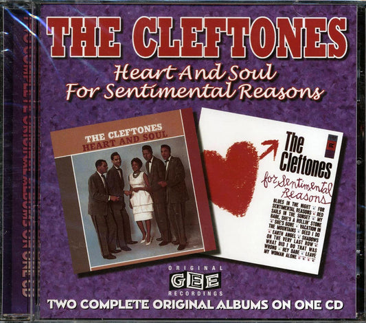 The Cleftones Heart And Soul + For Sentimental Reasons 2 albums on 1 CD 24 tracks Music CD