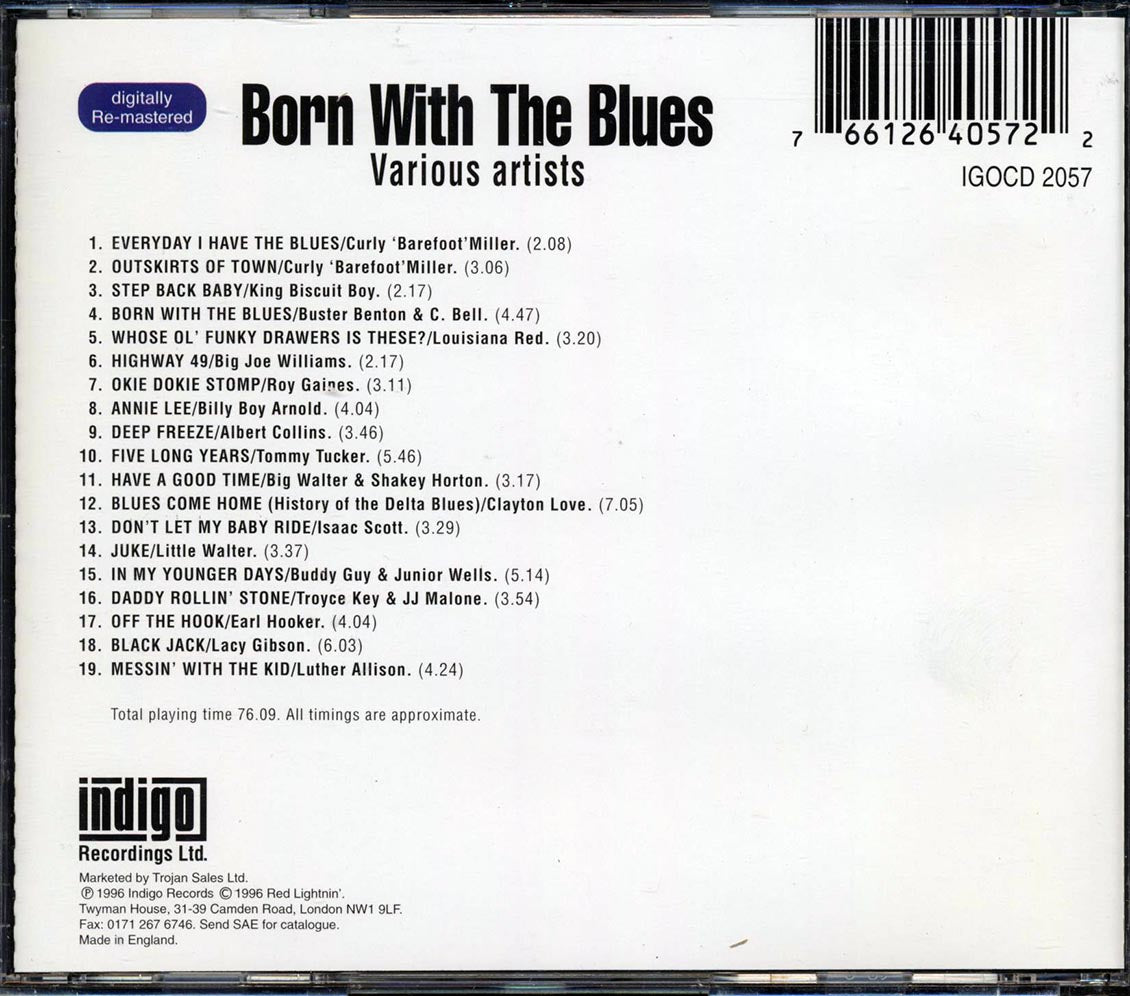 King Biscuit Boy, Billy Boy Arnold, Curly Barefoot Miller, Etc. - Born With The Blues Music CD
