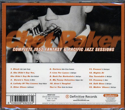 Chet Baker - Complete 1952 Fantasy & Pacific Jazz Sessions Music CD