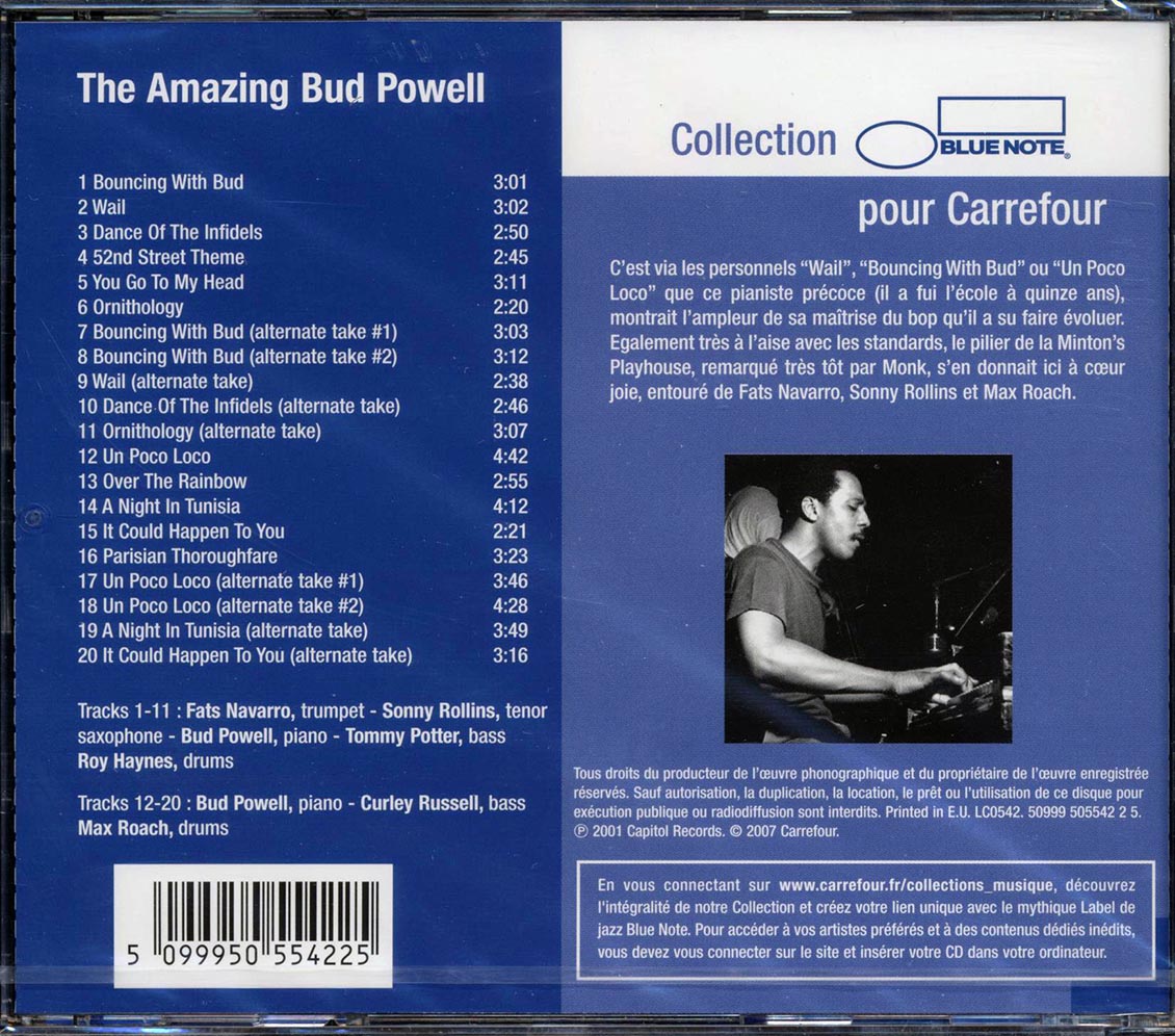 Bud Powell - The Amazing Bud Powell (20 tracks) Music CD