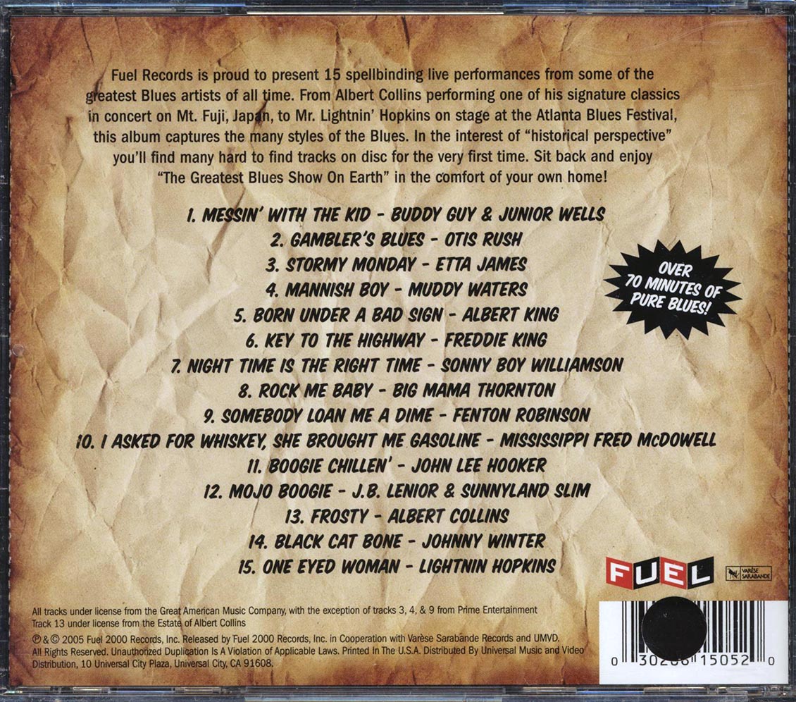 Otis Rush, Etta James, Albert King, Muddy Waters, Etc. - Fuel Records Presents The Greatest Blues Show On Earth (marked/ltd stock) Music CD