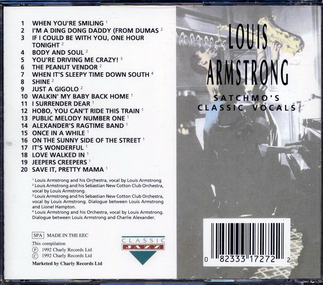 Louis Armstrong - Satchmo's Classic Vocals Music CD
