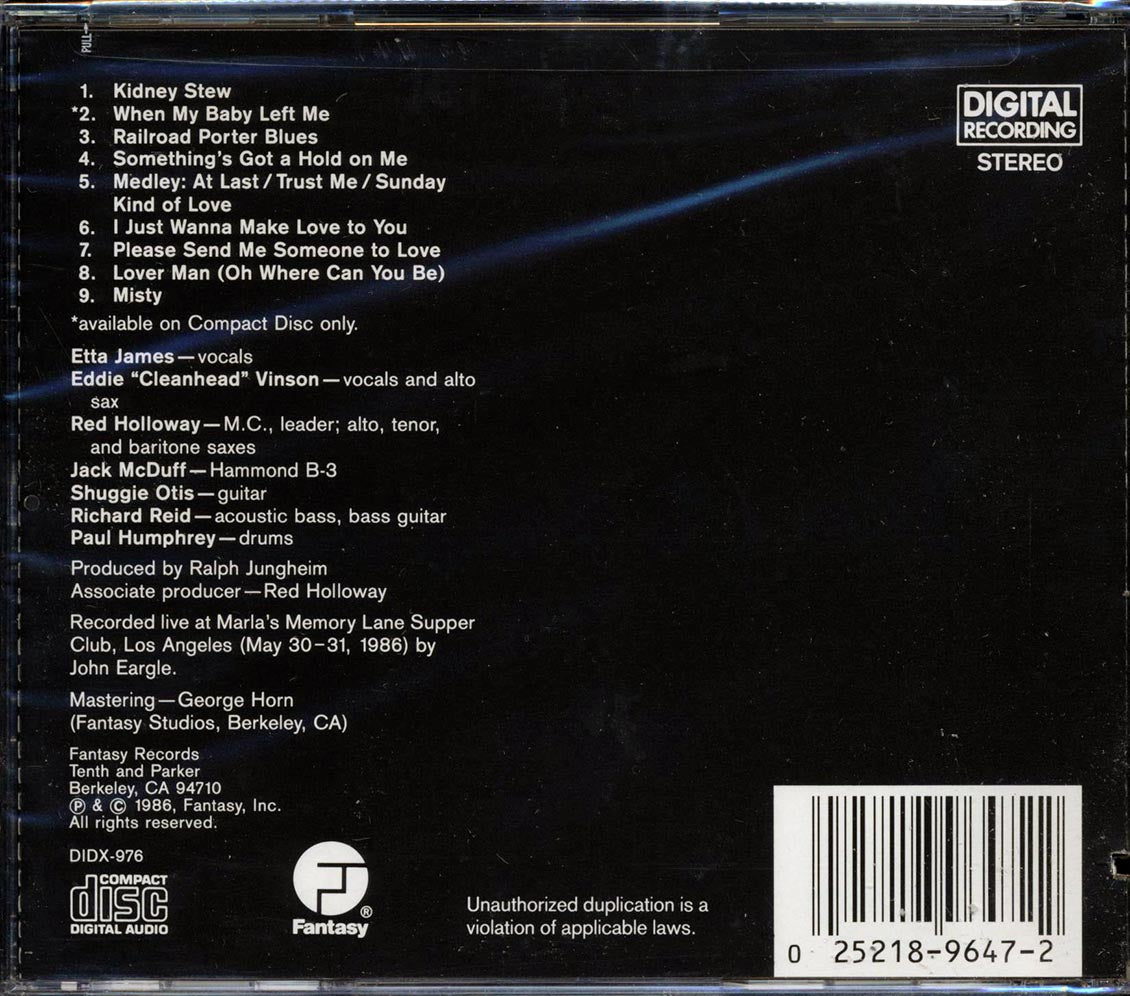 Etta James, Eddie Cleanhead Vinson - Blues In The Night (marked/ltd stock) Music CD