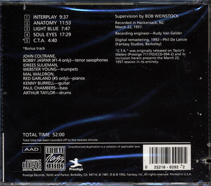 John Coltrane, Kenny Burrell, Bobby Jaspar, Etc. - Interplay For 2 Trumpets And 2 Tenors (marked/ltd stock) Music CD