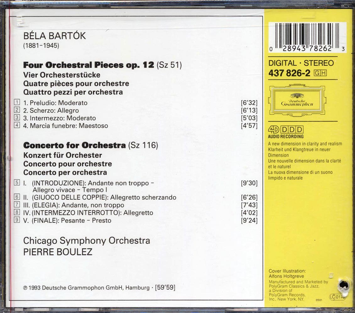 Chicago Symphony Orchestra, Pierre Boulez, Bartok - Concerto For Orchestra (marked/ltd stock) Music CD