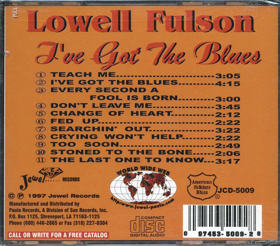 Lowell Fulson - I've Got The Blues Music CD