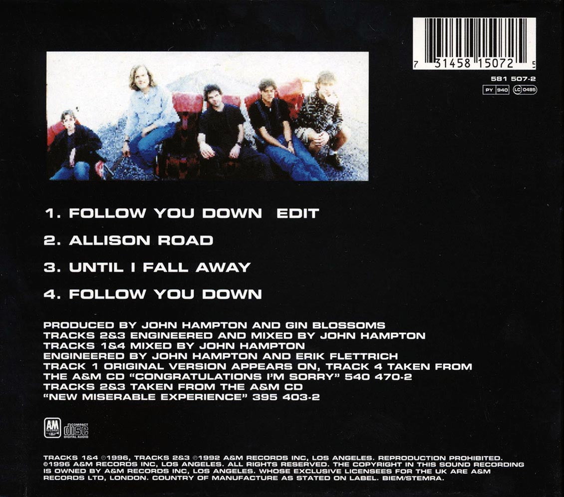Gin Blossoms - Follow You Down Music CD