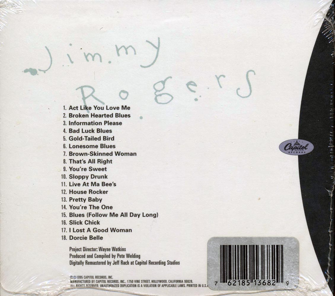 Jimmy Rogers - Chicago Blues Masters Volume 2 Music CD