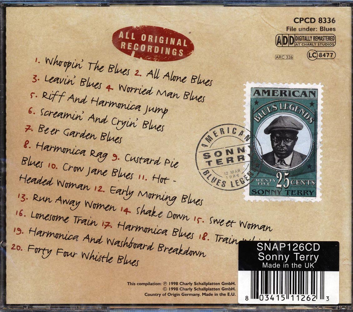 Sonny Terry - American Blues Legend Music CD