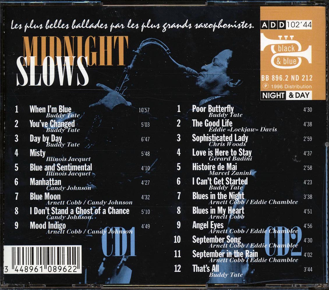 Buddy Tate, Illinois Jacquet, Arnett Cobb, Etc. - Midnight Slows: The Definitive Black & Blue Sessions (2xCD) (incl. large booklet) Music CD