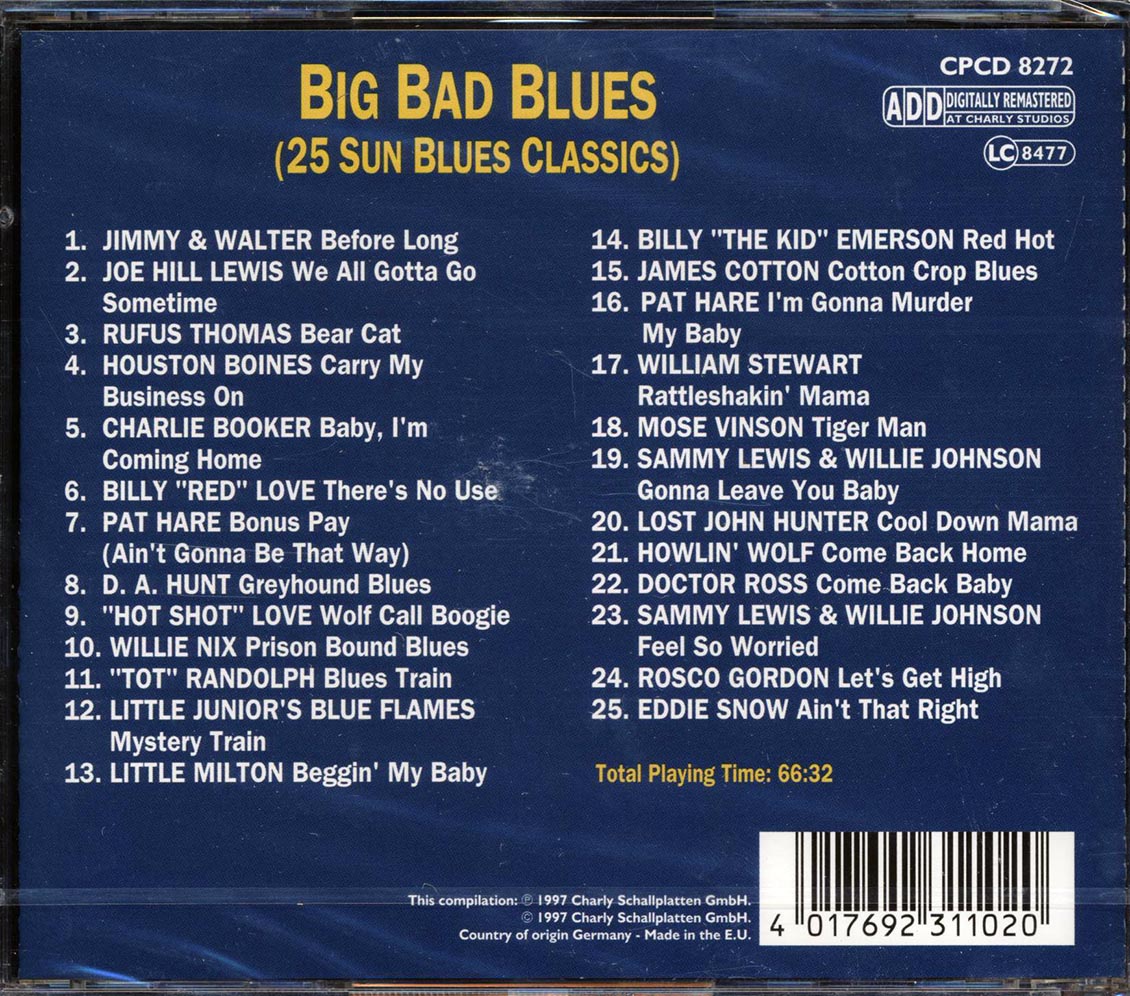 Jimmy & Walter, Joe Hill Louis, Rufus Thomas, Etc. - Big Bad Blues: 25 Sun Blues Classics (25 tracks) Music CD