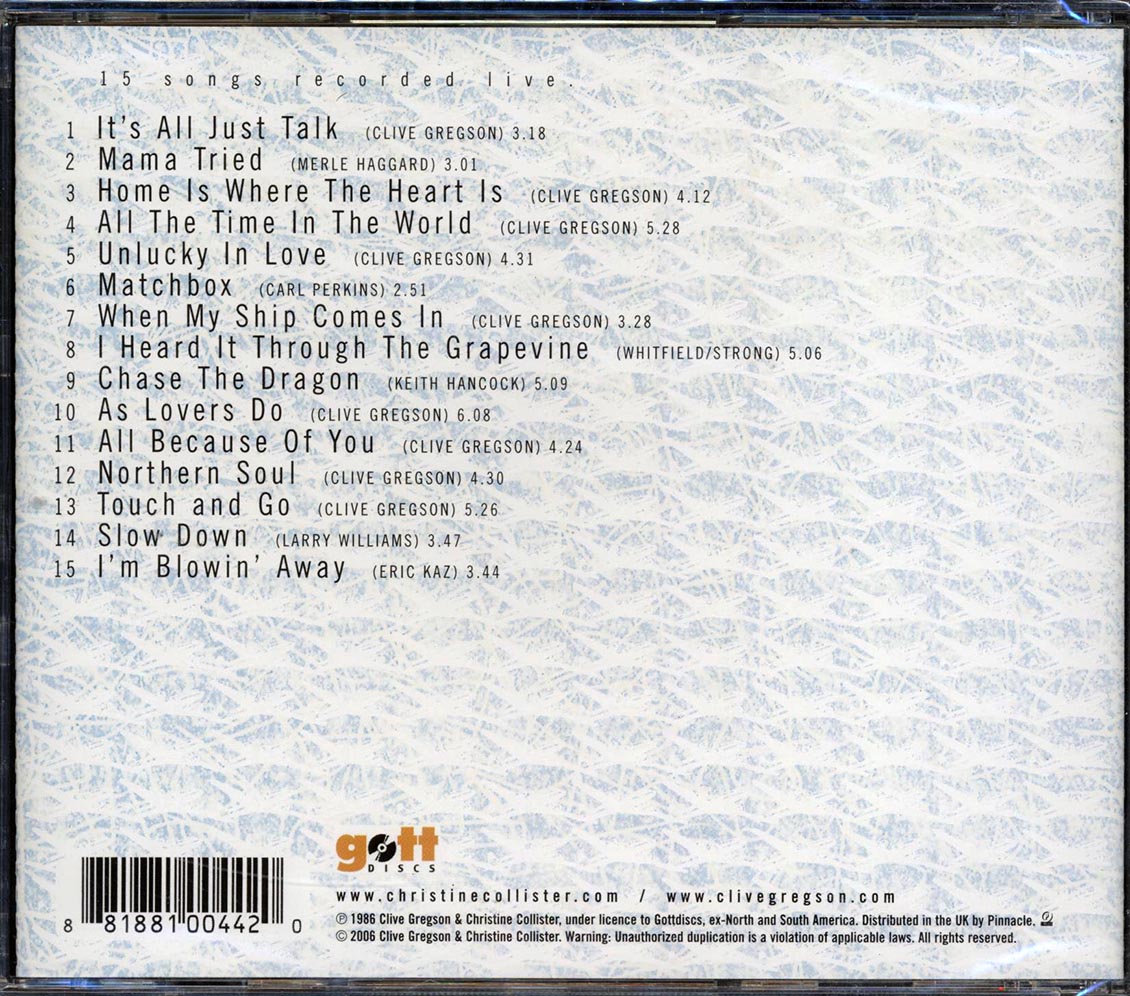 Clive Gregson & Christine Collister - Home And Away Music CD