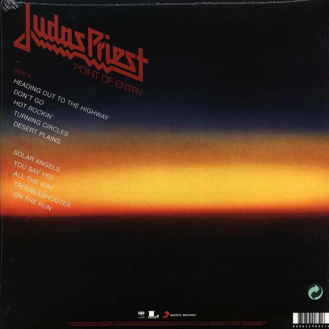Judas Priest Point Of Entry incl. mp3 180g Vinyl Record