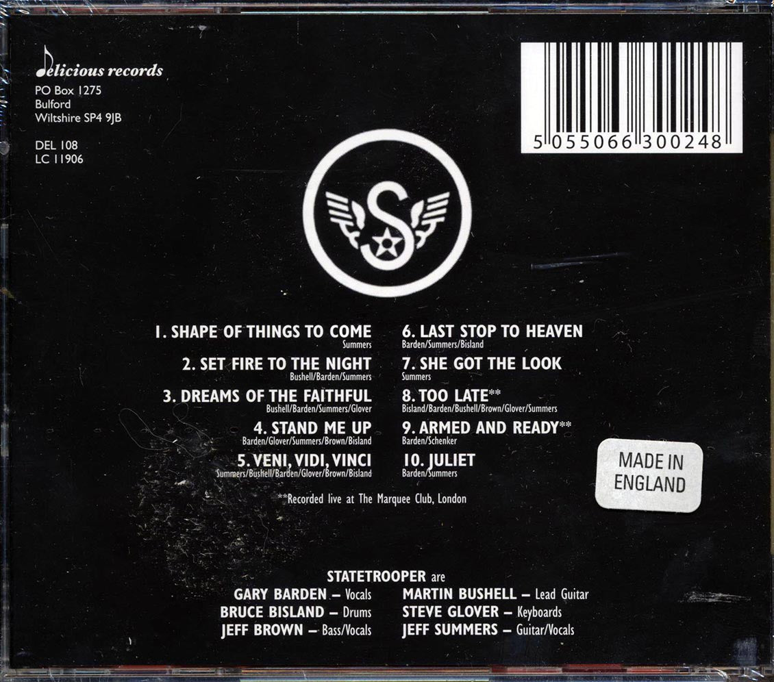 Statetrooper - 2002 Music CD