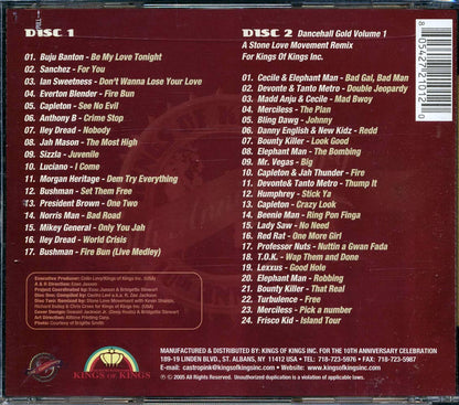 Prezident Brown Buju Banton Capleton Bushman Beenie Man Etc Dancehall Gold Volume 1 + Stone Love Mix CD 41 tracks 2xCD Music CD