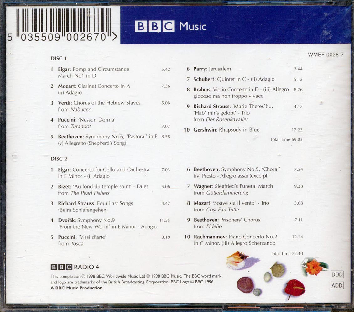 Elgar, Mozart, Verdi, Shubert, Etc. - Desert Island Discs: Sue Lawley Celebrates 10 Years Of Castaways' Choice (2xCD) Music CD