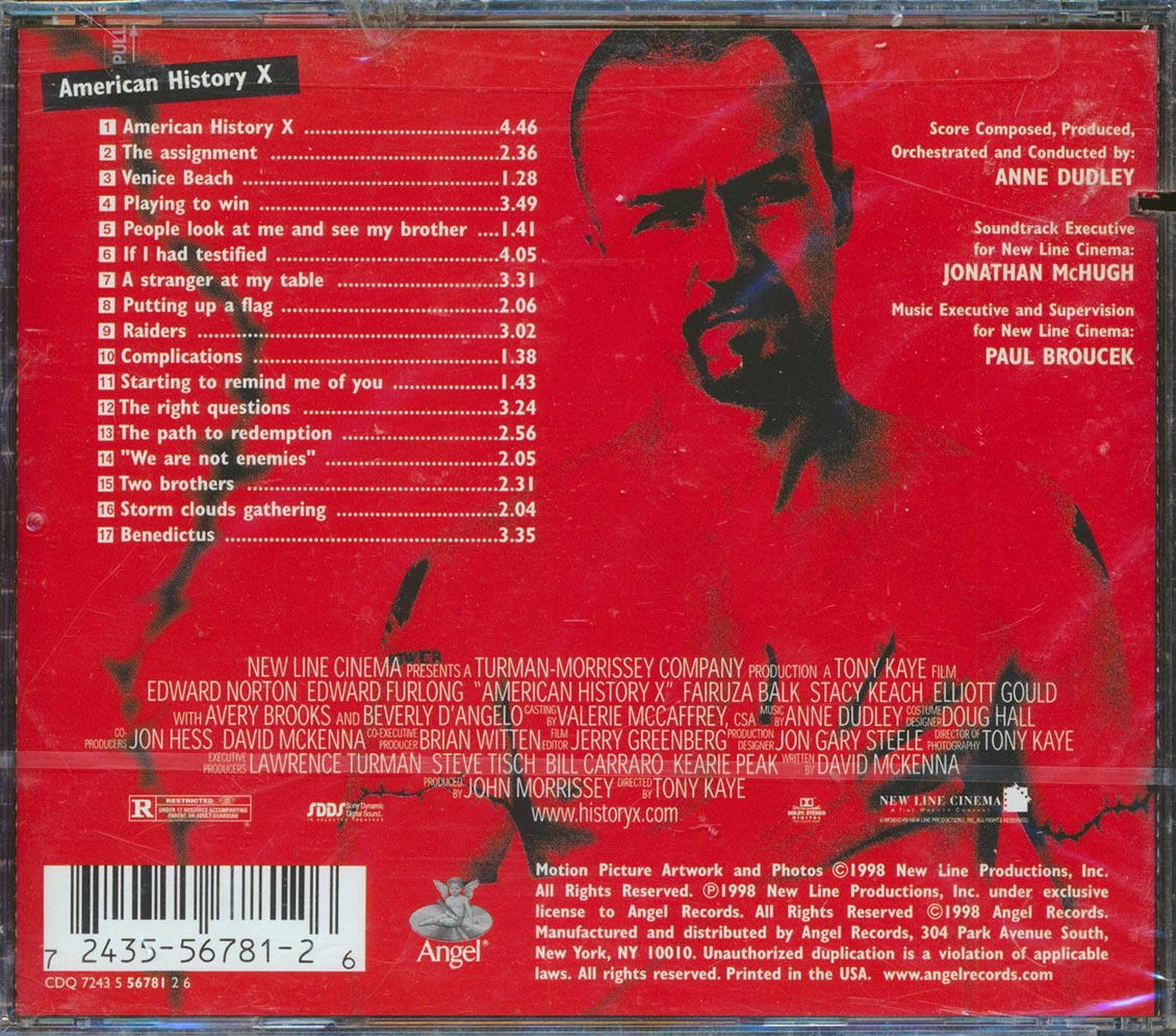 Anne Dudley - American History X: Original Film Score (marked/ltd stock) Music CD