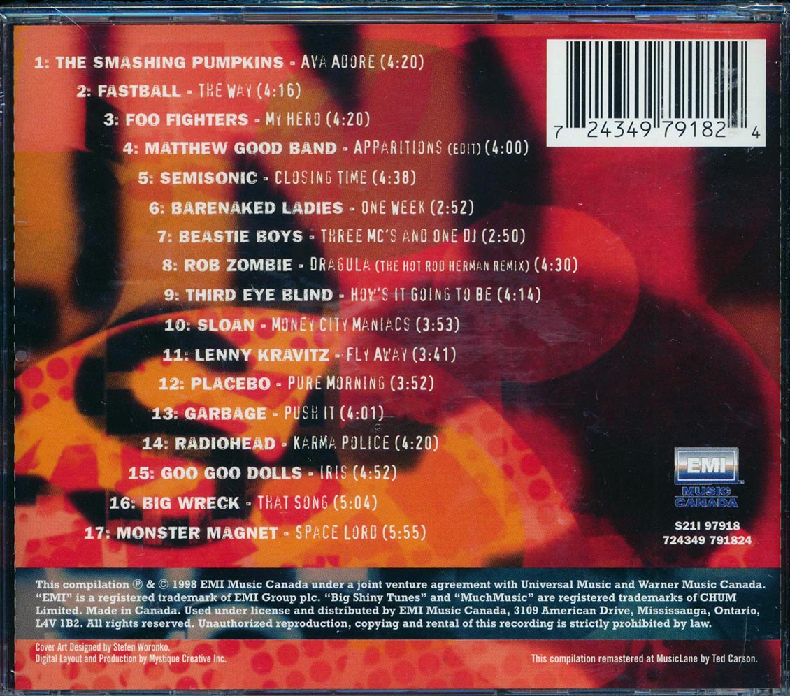Smashing Pumpkins, Fastball, Foo Fighters, Barenaked Ladies, Etc. - Big Shiny Tunes 3 Music CD