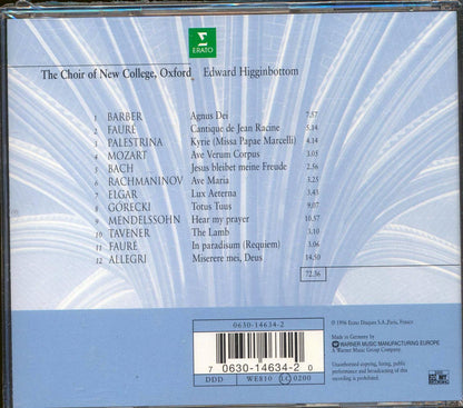 The Choir Of New College Oxford, Edward Higginbottom - Agnus Dei: Music Of Inner Harmony Music CD