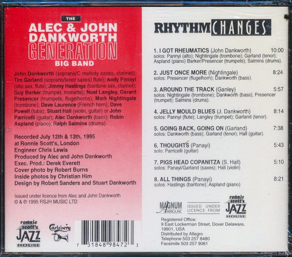 The Alec & John Dankworth Generation Big Band - Rhythm Changes Music CD