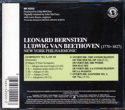 Leonard Bernstein, Beethoven - Symphony No. 6; The Consecration Of The House Overture; Leonore Overture Music CD