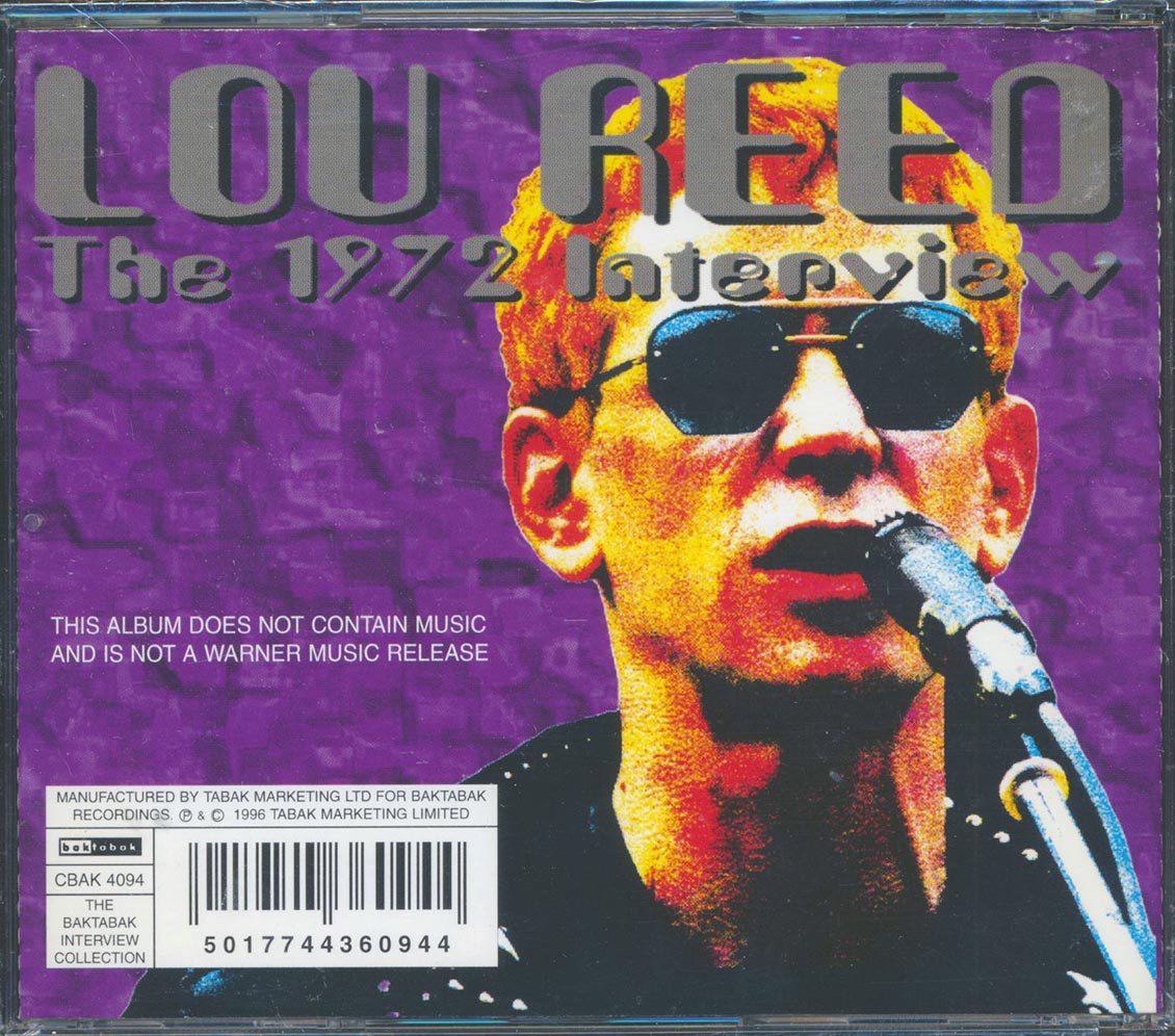 Lou Reed - The 1972 Interview Music CD