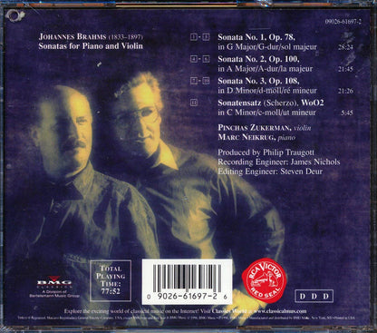 Brahms, Pinchas Zukerman, Marc Neikrug - Violin Sonatas Music CD