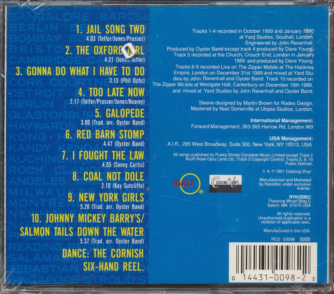 Oyster Band - Little Rock To Leipzig Music CD